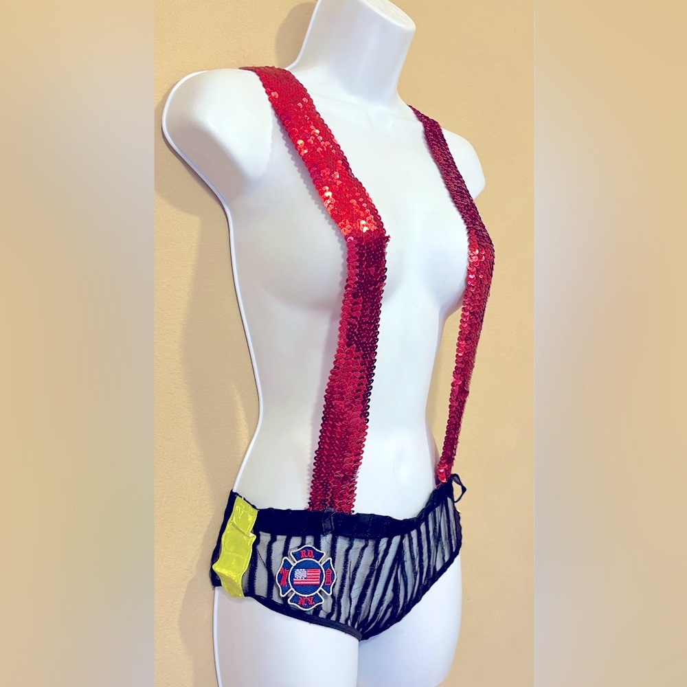 Sexy Firefighter Suspender Underpants Costume Accesory